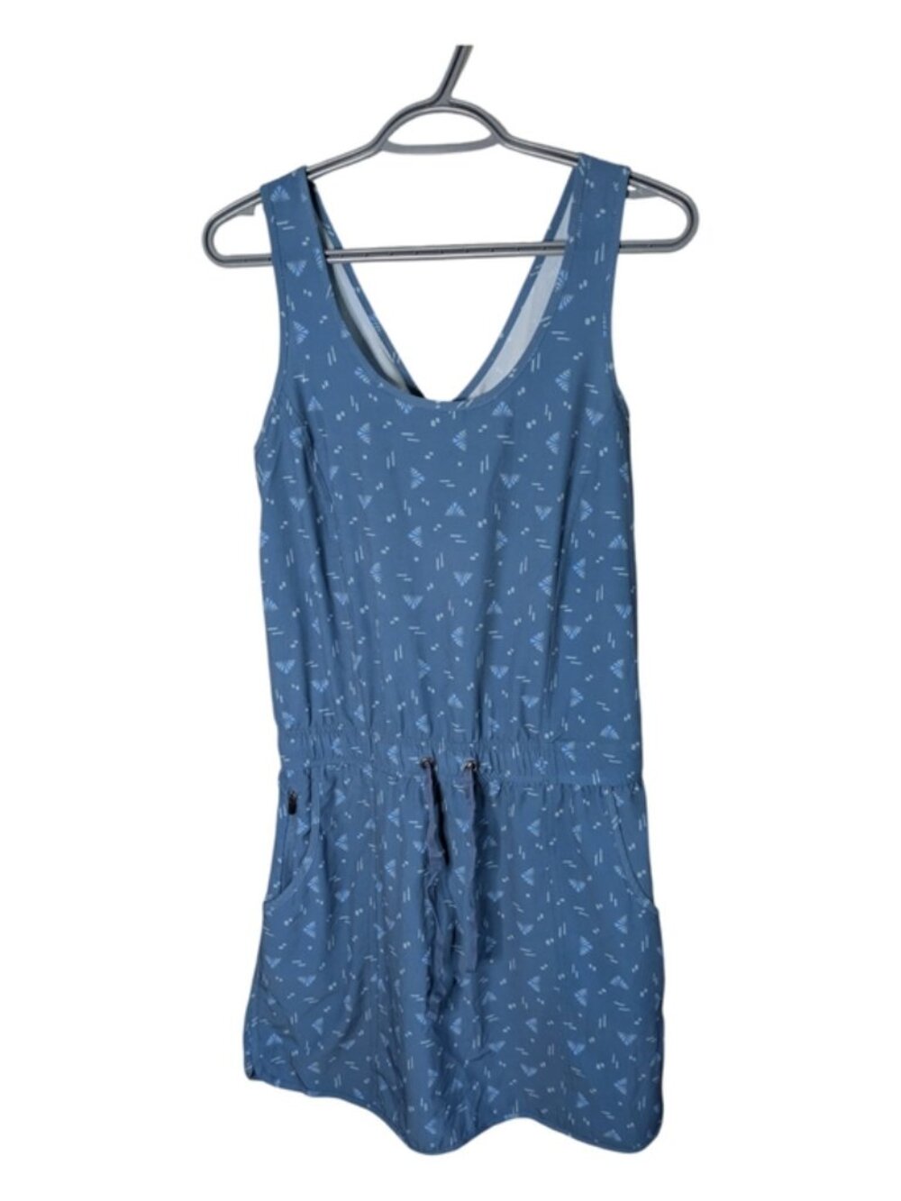 Mountains and Isles Athleisure Dress Blue Patterned Size Small